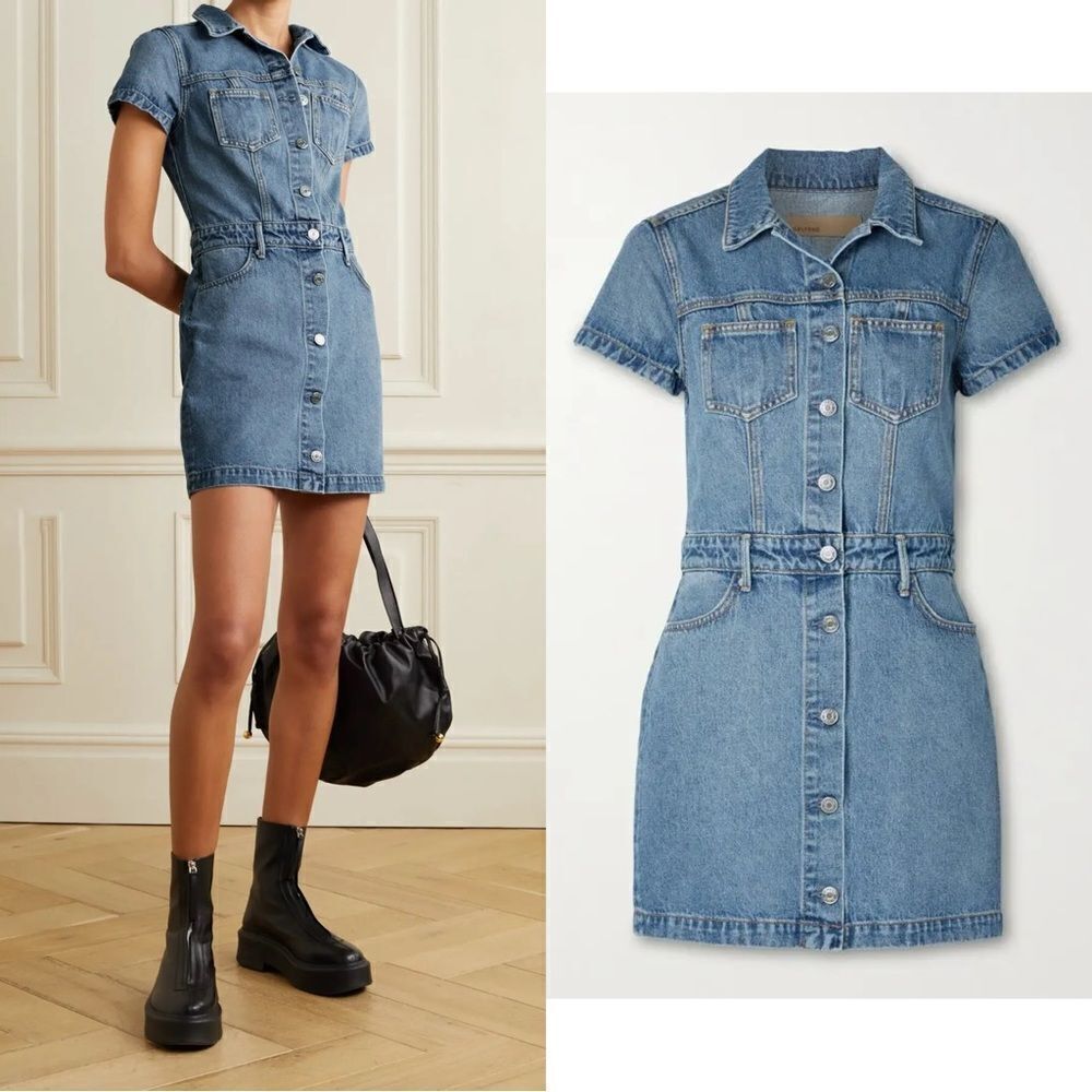 NWT GRLFRND Denim Mini dress in dark wash